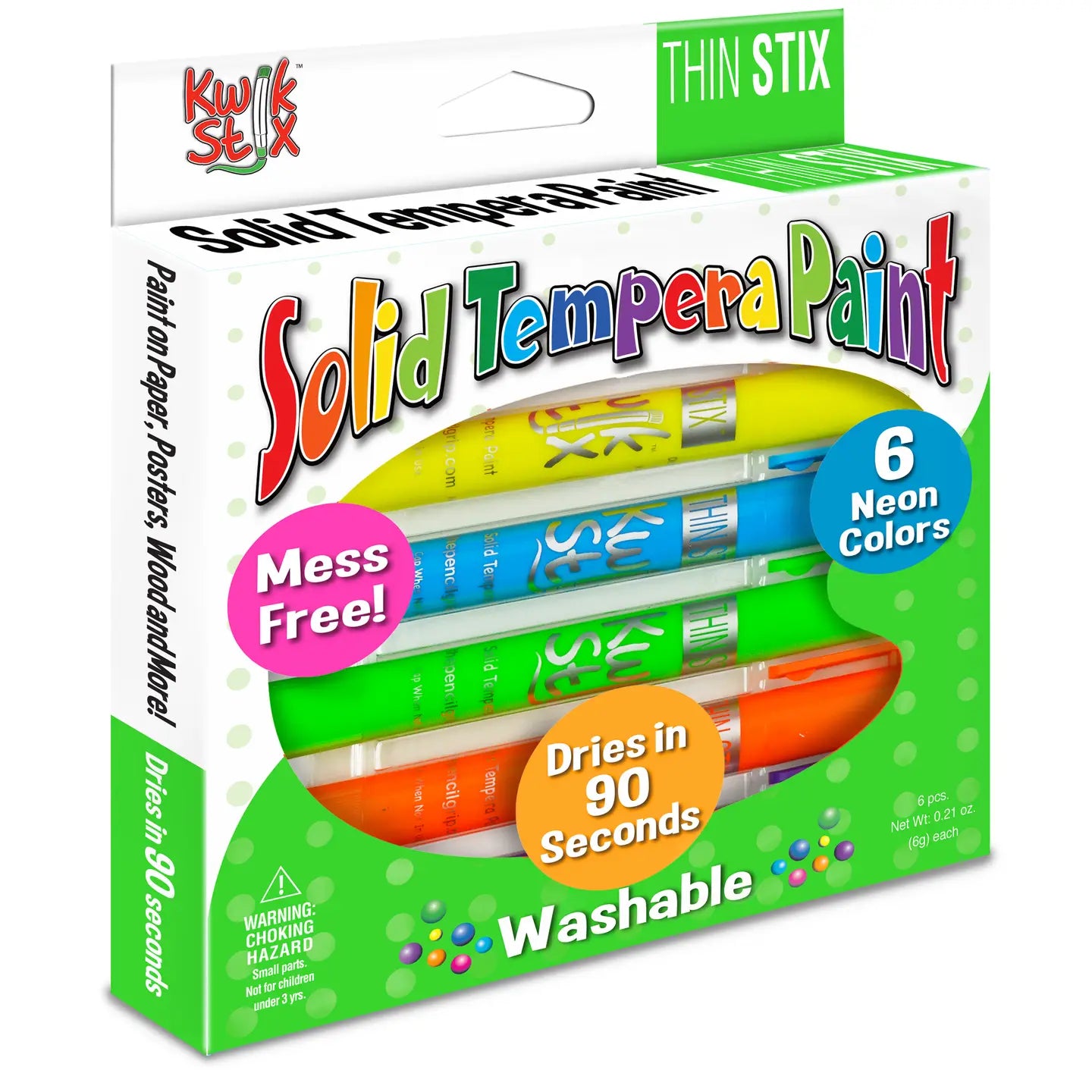 Thinstix Tempera Paint - 6 Thin Neon Colors