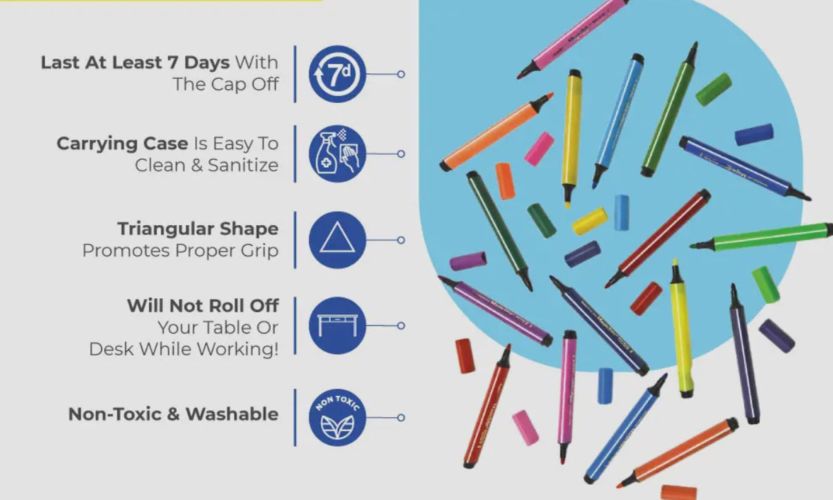 Triangular Magic Stix Markers, 12 Pack, Last 7 Days NO Cap!