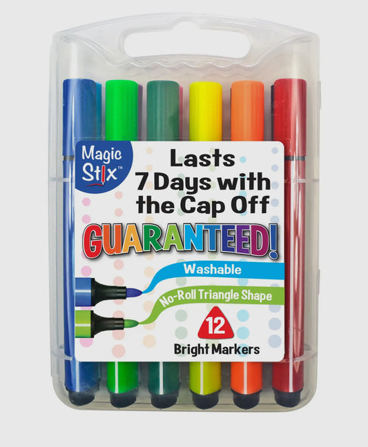 Triangular Magic Stix Markers, 12 Pack, Last 7 Days NO Cap!