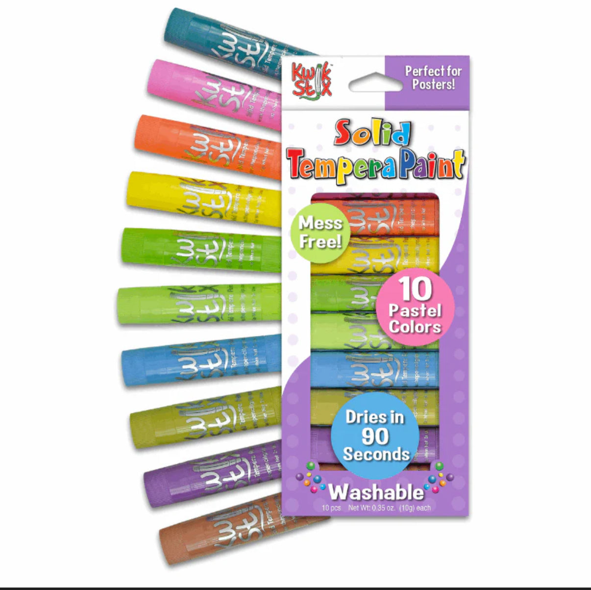 Kwik Stix Tempera Paint 10 Set Pastel Colors