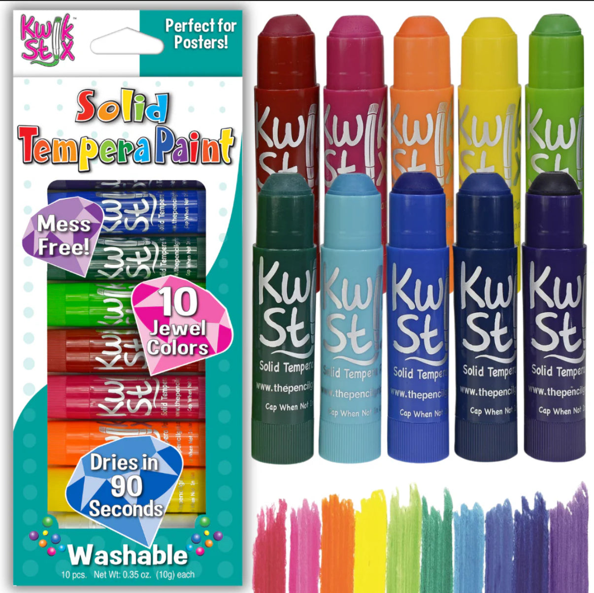 Kwik Stix Tempera Paint 10 Set Jewel Colors