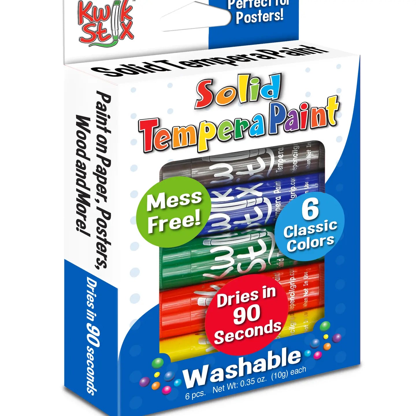 Kwikstix Tempera Paint - 6 Classic Colors